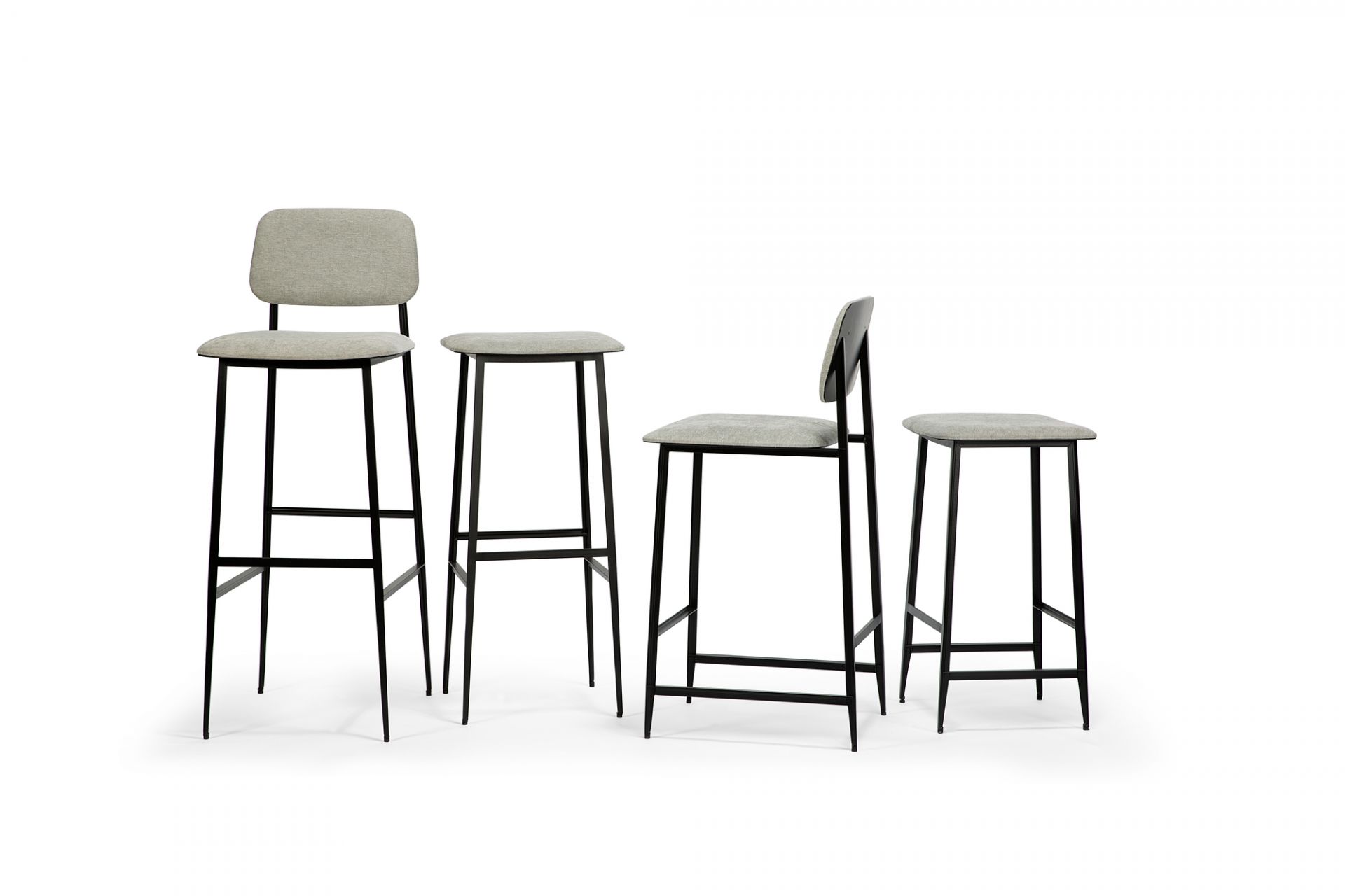 DC Bar Stool light gray Ethnicraft W 43 x D 43 x H 94 cm ETHNICRAFT